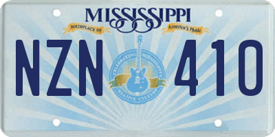 MS license plate NZN410