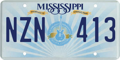 MS license plate NZN413