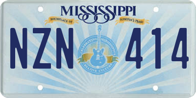MS license plate NZN414