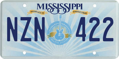 MS license plate NZN422