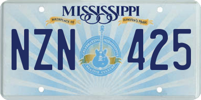 MS license plate NZN425