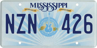 MS license plate NZN426
