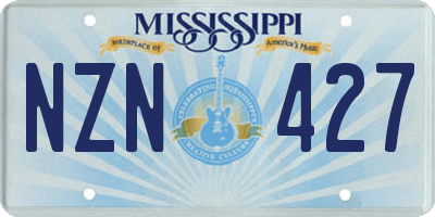 MS license plate NZN427
