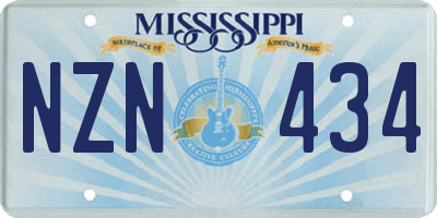 MS license plate NZN434