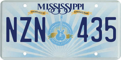MS license plate NZN435