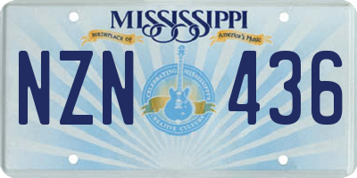 MS license plate NZN436