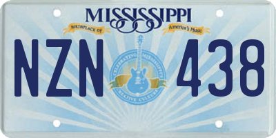 MS license plate NZN438