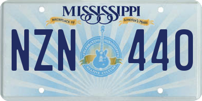MS license plate NZN440
