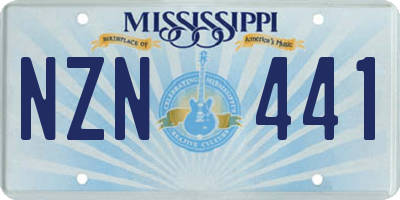 MS license plate NZN441