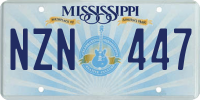 MS license plate NZN447
