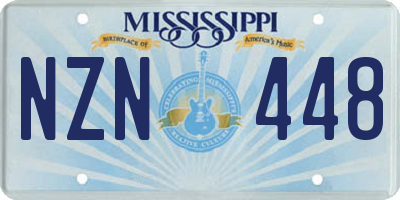 MS license plate NZN448