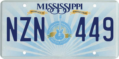 MS license plate NZN449