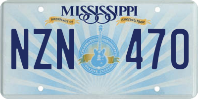 MS license plate NZN470