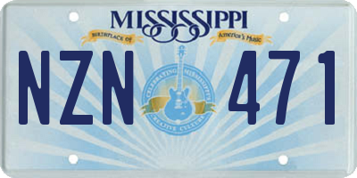 MS license plate NZN471