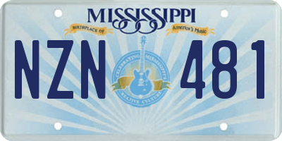 MS license plate NZN481