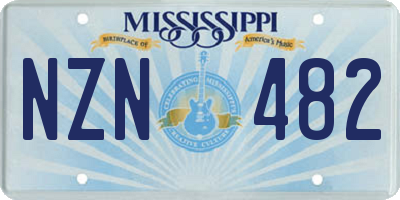 MS license plate NZN482