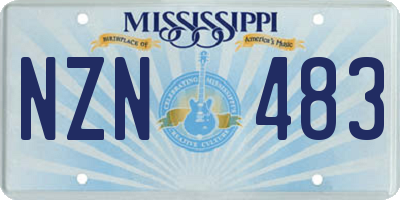 MS license plate NZN483