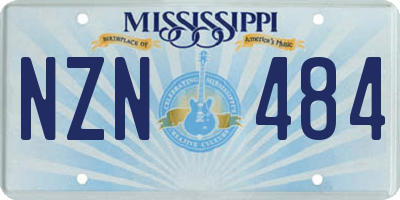 MS license plate NZN484