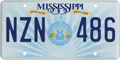 MS license plate NZN486