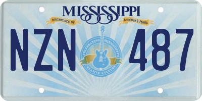 MS license plate NZN487