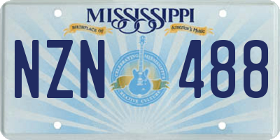MS license plate NZN488