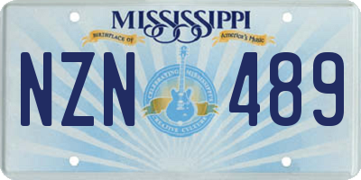 MS license plate NZN489