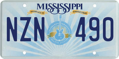MS license plate NZN490