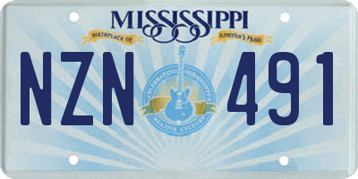 MS license plate NZN491