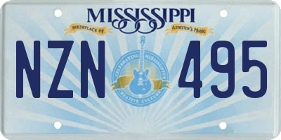 MS license plate NZN495