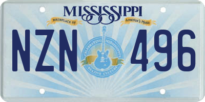 MS license plate NZN496