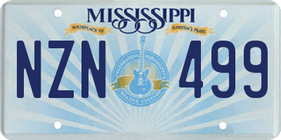 MS license plate NZN499