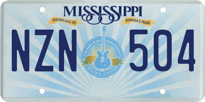 MS license plate NZN504