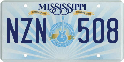 MS license plate NZN508