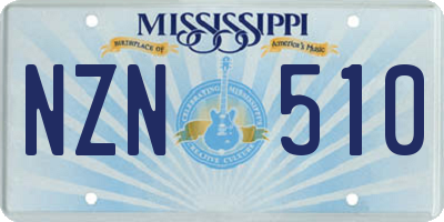 MS license plate NZN510