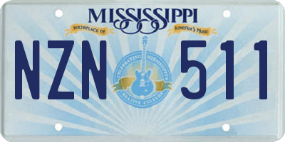 MS license plate NZN511