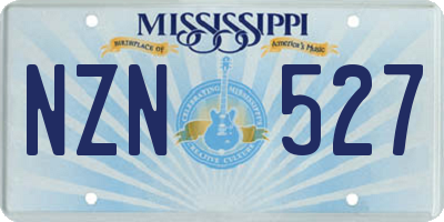 MS license plate NZN527