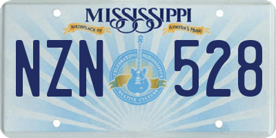 MS license plate NZN528