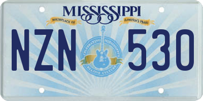 MS license plate NZN530