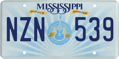 MS license plate NZN539