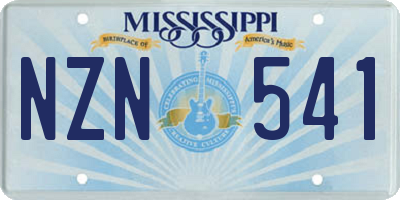 MS license plate NZN541
