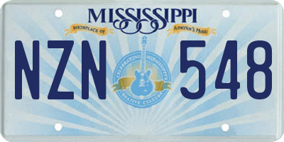 MS license plate NZN548