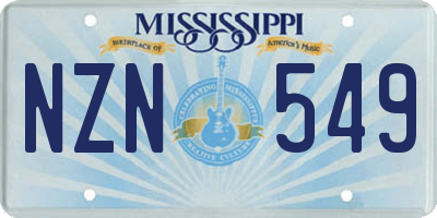 MS license plate NZN549