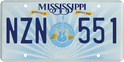 MS license plate NZN551