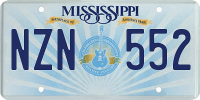 MS license plate NZN552