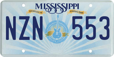 MS license plate NZN553