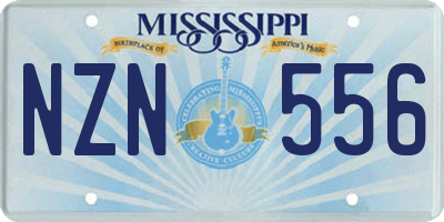 MS license plate NZN556