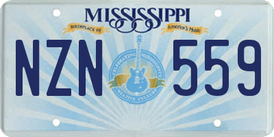 MS license plate NZN559