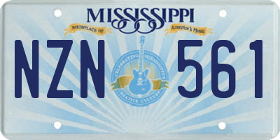 MS license plate NZN561