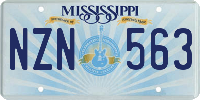 MS license plate NZN563