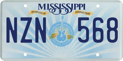 MS license plate NZN568